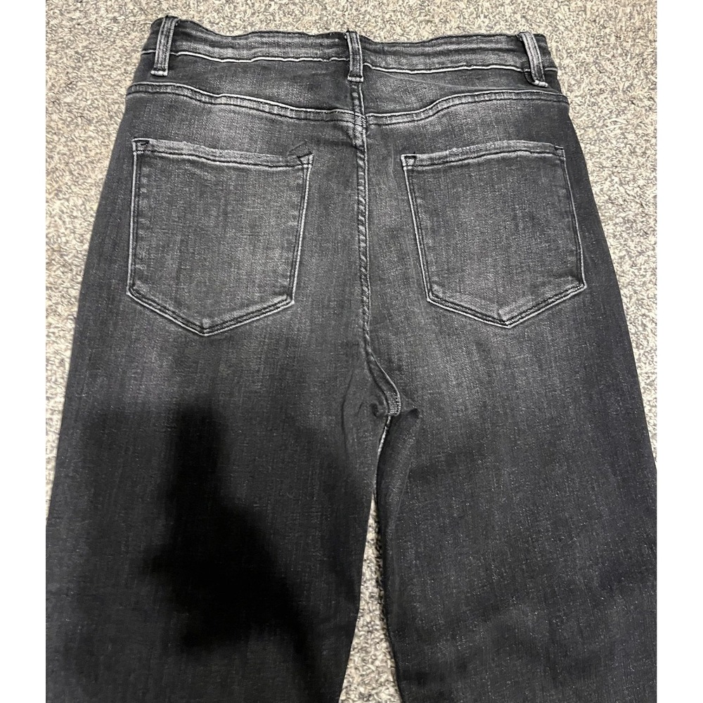 Flying Monkey Jeans Womens 30‎ Black High Rise Skinny Distressed Raw Hem Ankle - Picture 7 of 11